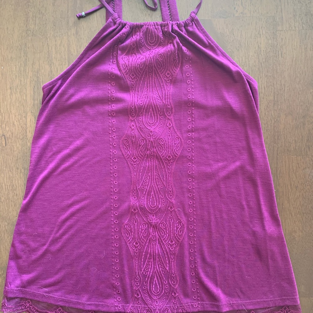 White House Black Market Embroidered halter top
